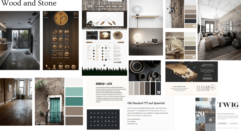 Wood and Stone mood board